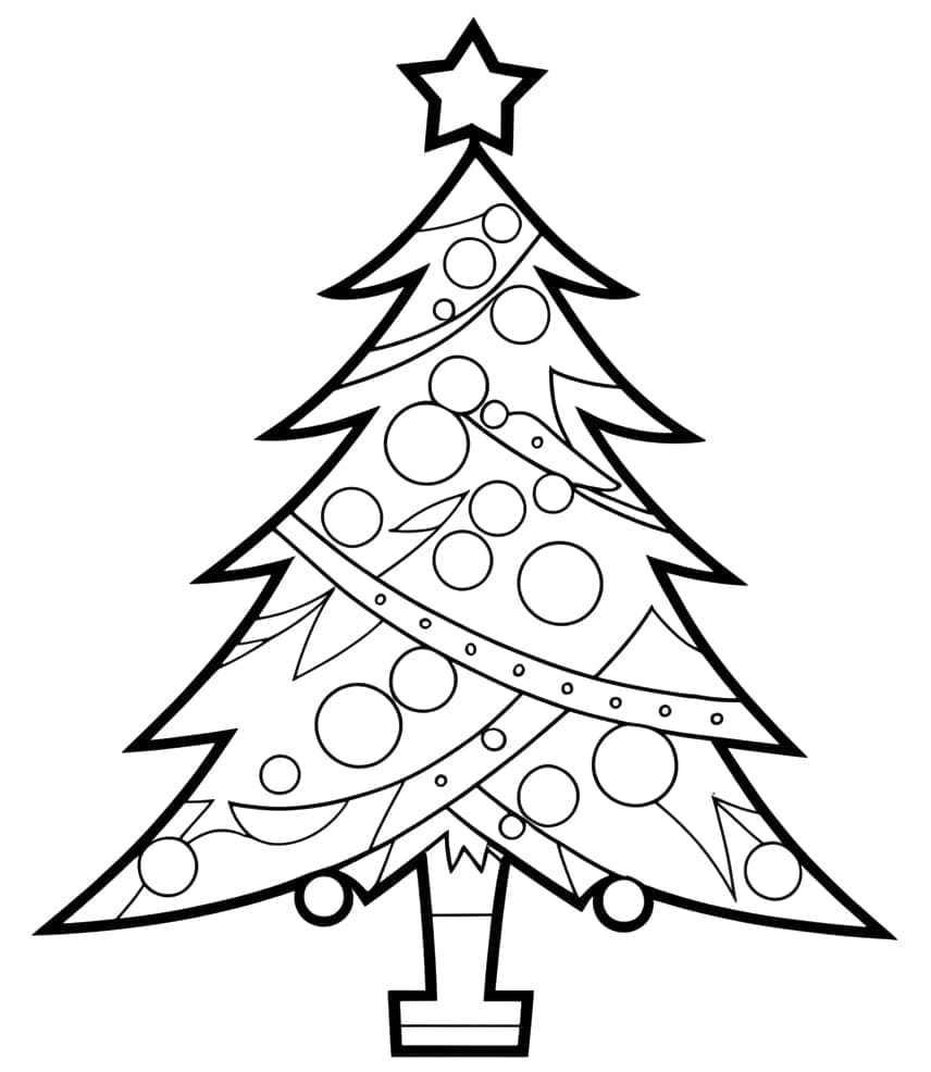 Desenho de Árvore de Natal para Crianças de 2 Ano para Colorir