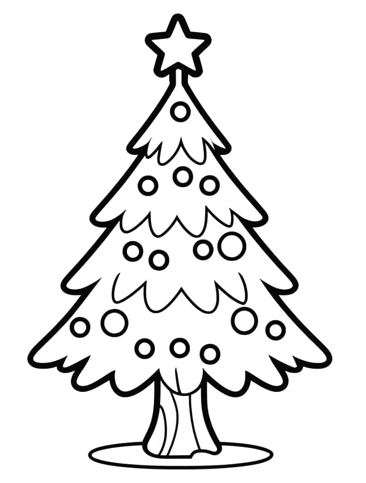 Desenho de Árvore de Natal para Crianças de 3 Ano para Colorir