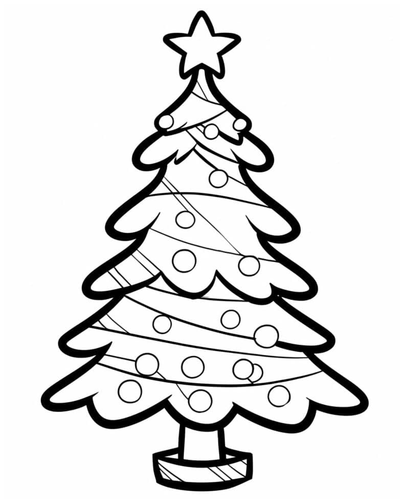 Desenho de Foto de Árvore de Natal para Colorir