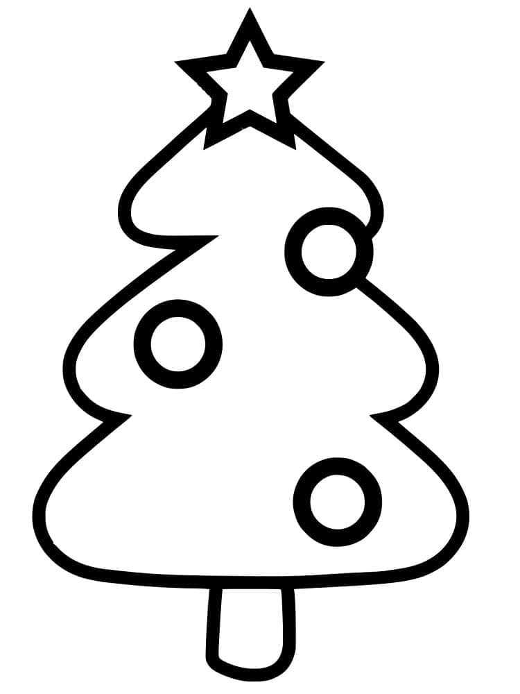 Desenho de uma Árvore de Natal Muito Simples para Colorir