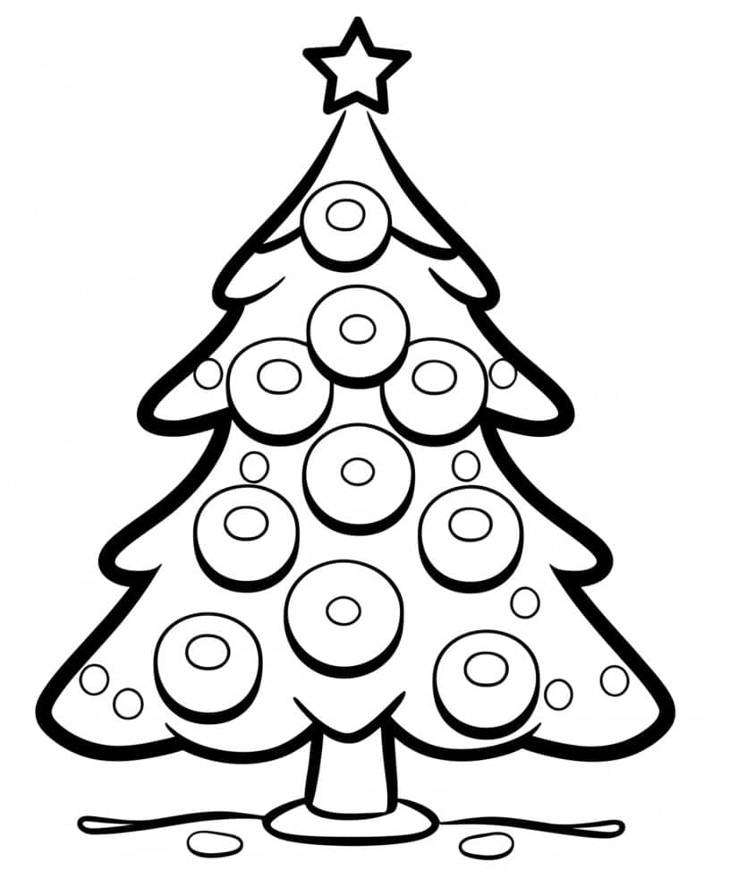 Desenho de uma Árvore de Natal Perfeita para Colorir