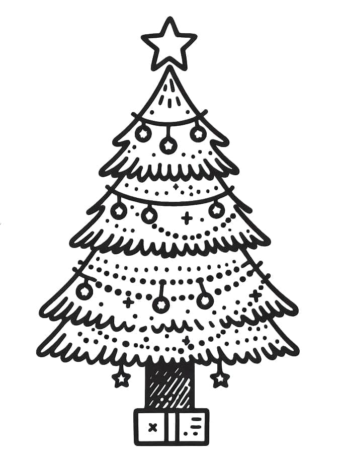 Desenho de uma Árvore de Natal para Colorir