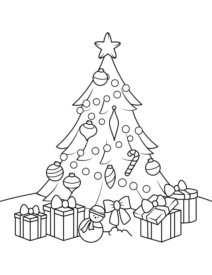 Desenhar Árvore de Natal 2026 para Colorir