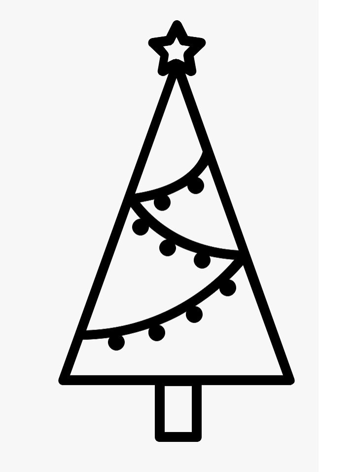 Desenho Básico de Árvore de Natal para Pintar