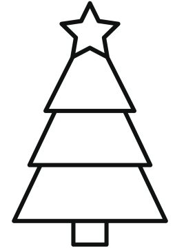 Desenho em Pdf de árvore de Natal fácil de Colorir