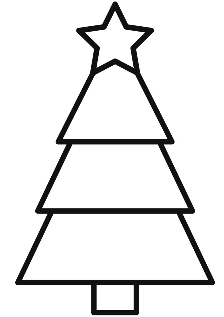 Desenho em Pdf de Árvore de Natal Fácil de Colorir