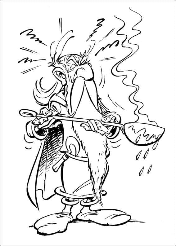Desenho de Panoramix de Asterix para Colorir