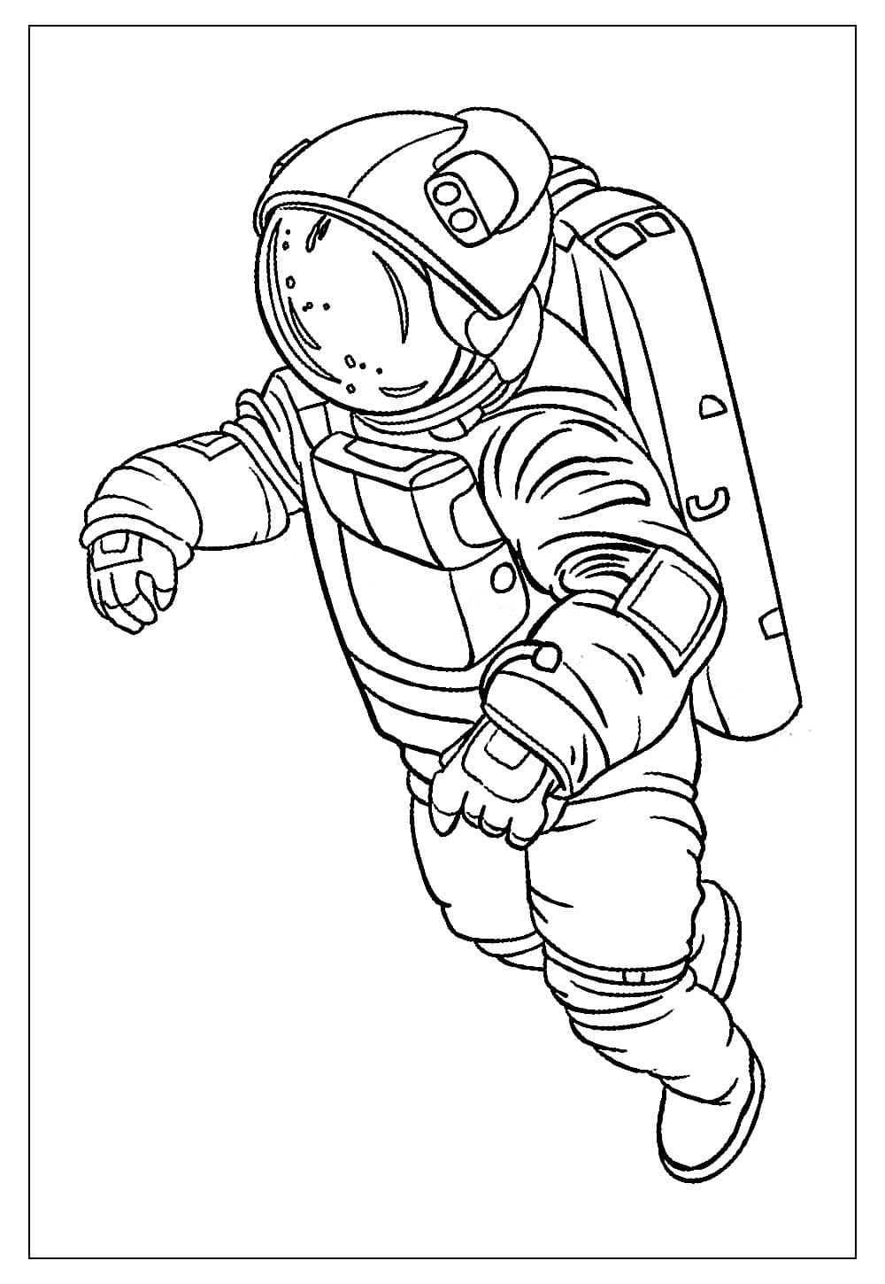 Desenho de Astronauta Grátis para Crianças para Colorir