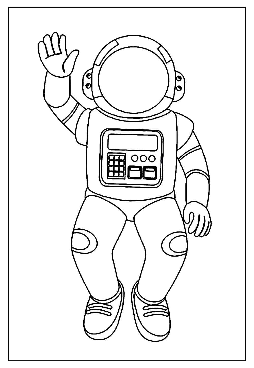 Desenho de um Astronauta Amigável para Colorir