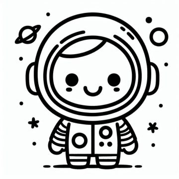 Desenho de Um Astronauta Fofo para Colorir