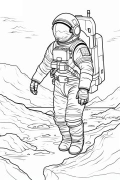 Desenho de Um Astronauta Realista para Colorir