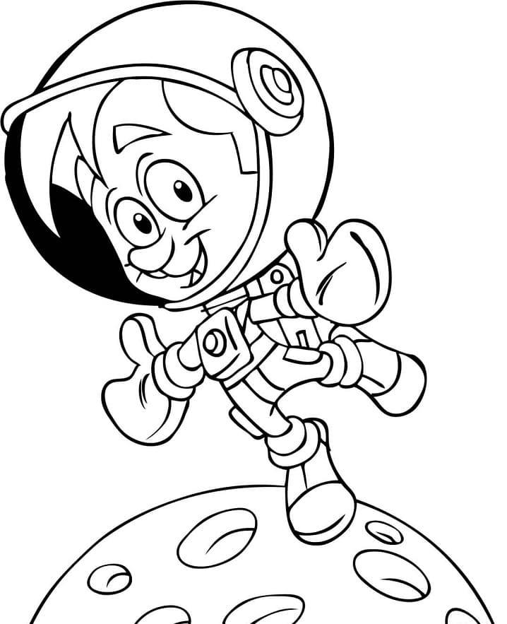 Desenho Astronauta e Lua para Colorir