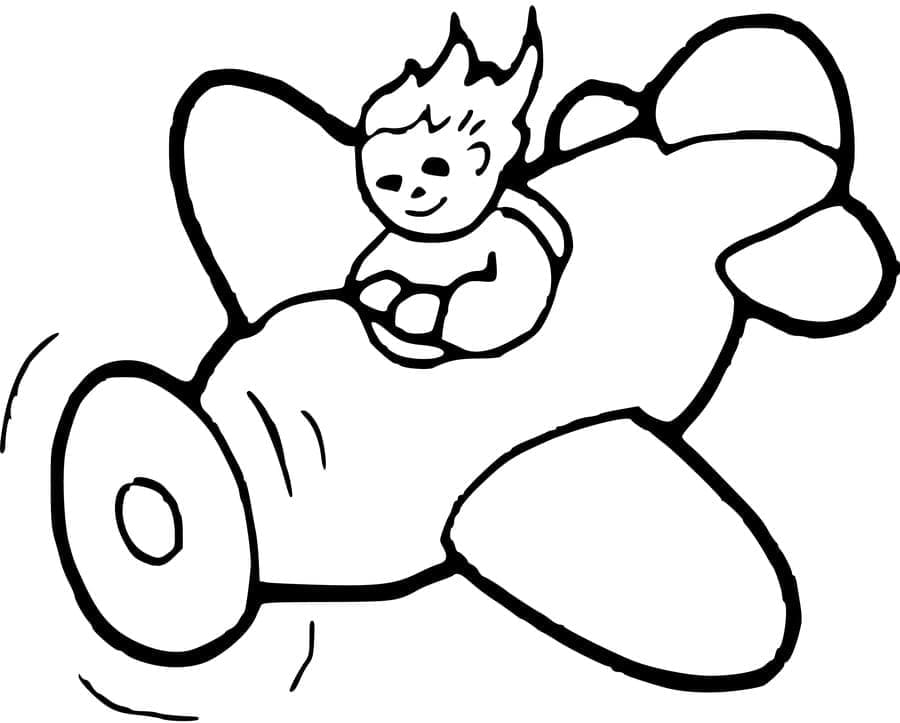 Desenho de Avião Adorável para Colorir