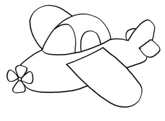 Desenho de Avião Engraçado para Colorir