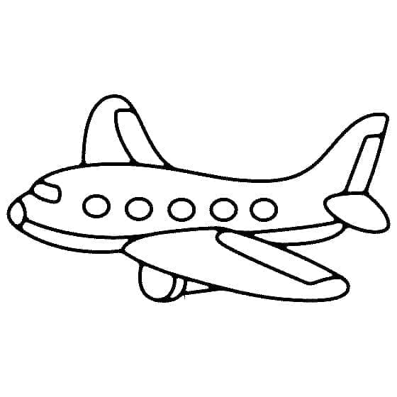 Desenho de Avião Fácil para Colorir