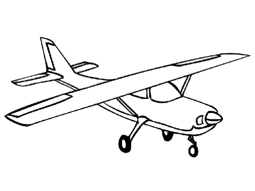 Desenho de Avião Grátis para Crianças para Colorir