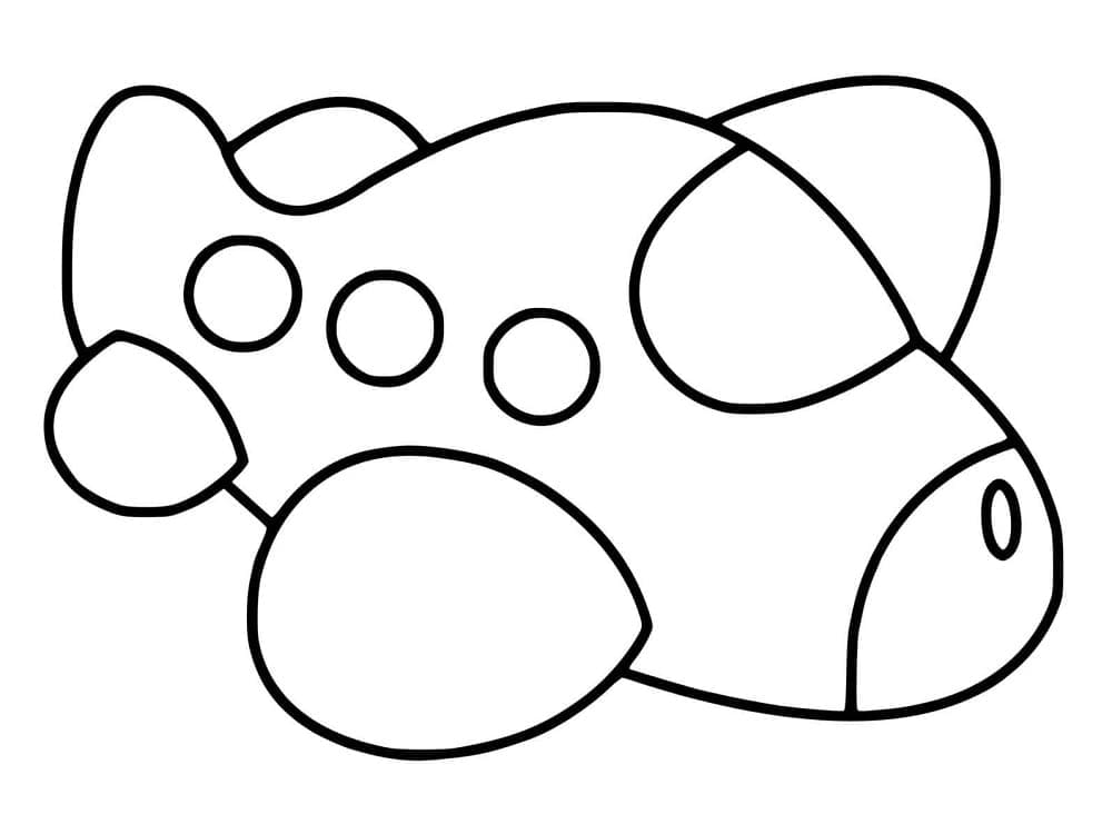 Desenho de Avião Muito Fofo para Colorir