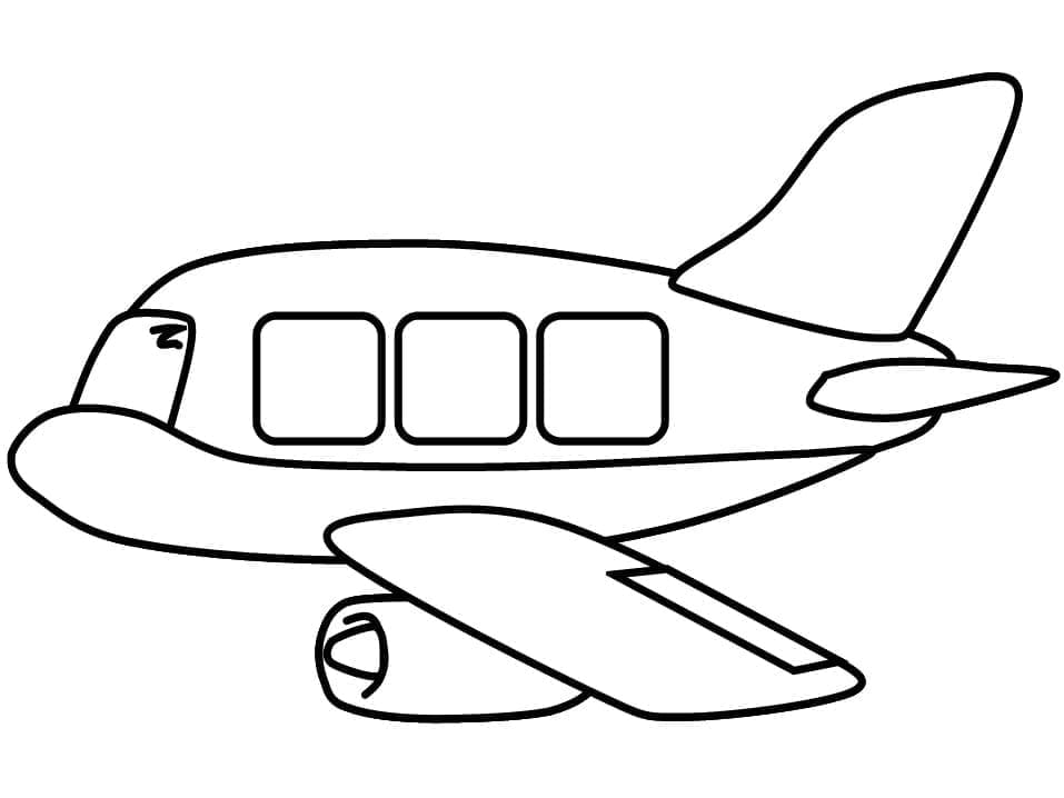 Desenho de Avião Normal para Colorir