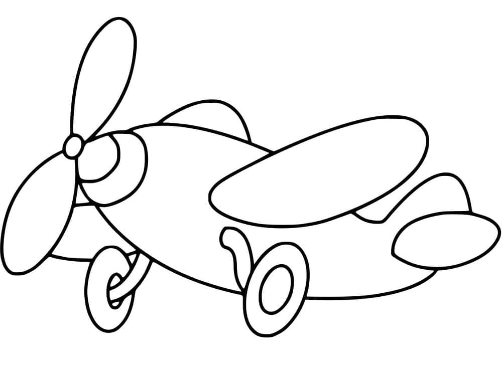 Desenho de Avião Simples para Colorir