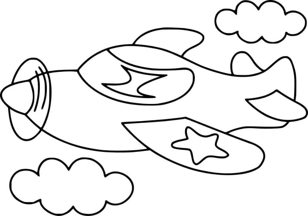 Desenho de Pequeno Avião para Colorir