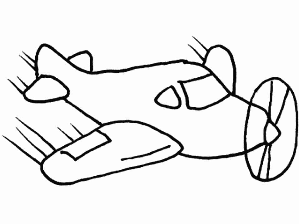 Desenho de um Avião Fácil para Colorir