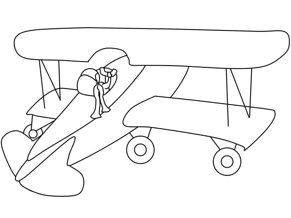 Desenho de um Avião Normal para Colorir