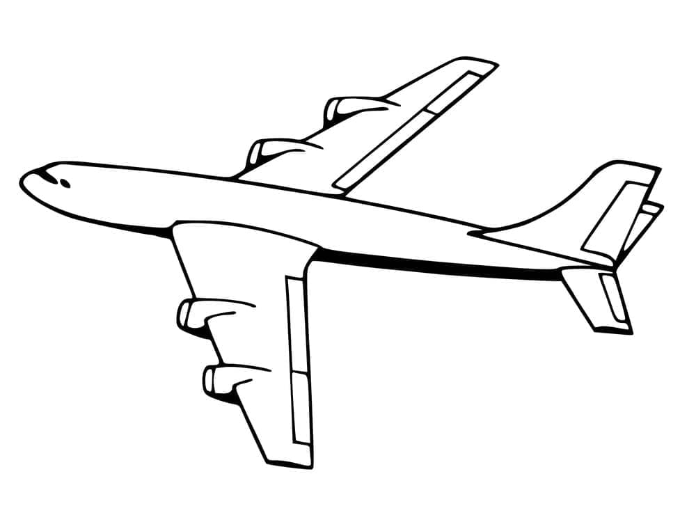 Desenho de um Avião para Colorir