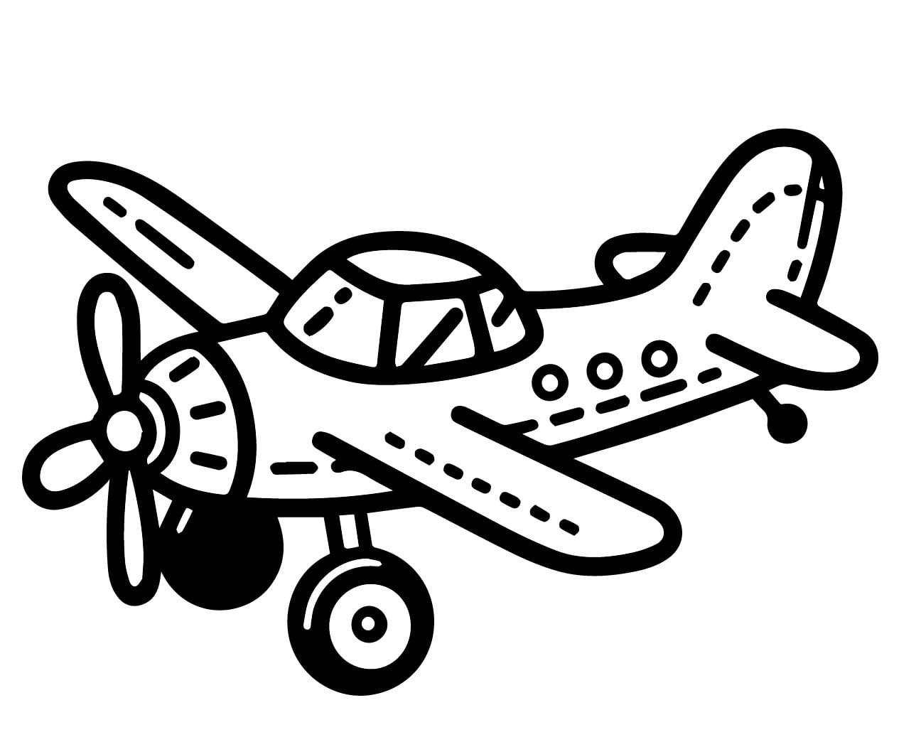 Desenho de um Pequeno Avião para Colorir