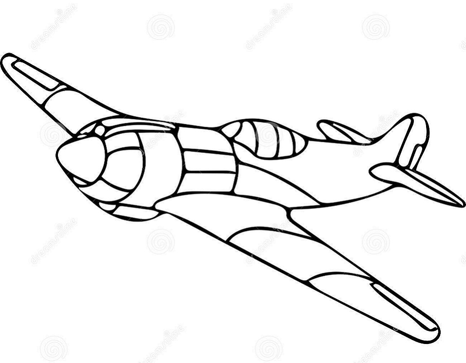 Desenho Avião Antigo para Colorir Grátis