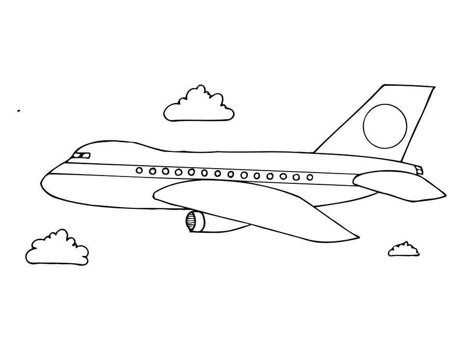 Desenho Avião Comercial para Colorir 2
