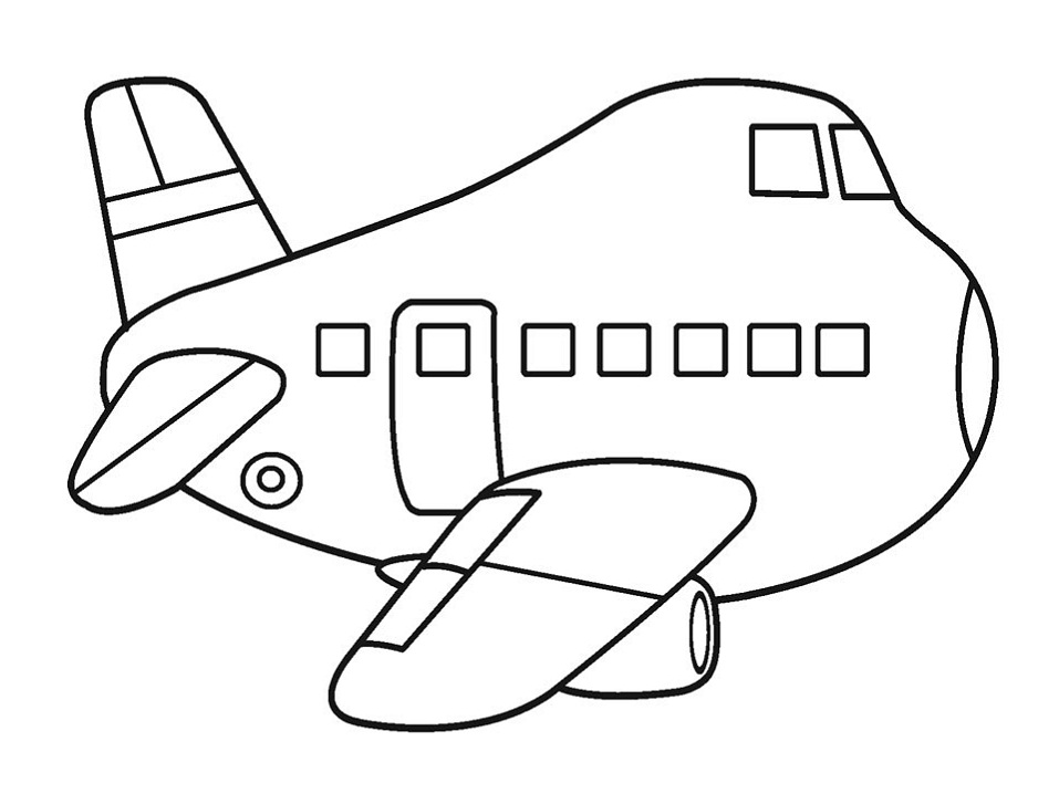 Desenho Avião Comercial para Colorir 3