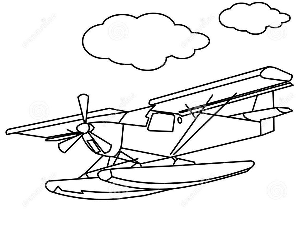 Desenho Avião de Caçá para Colorir