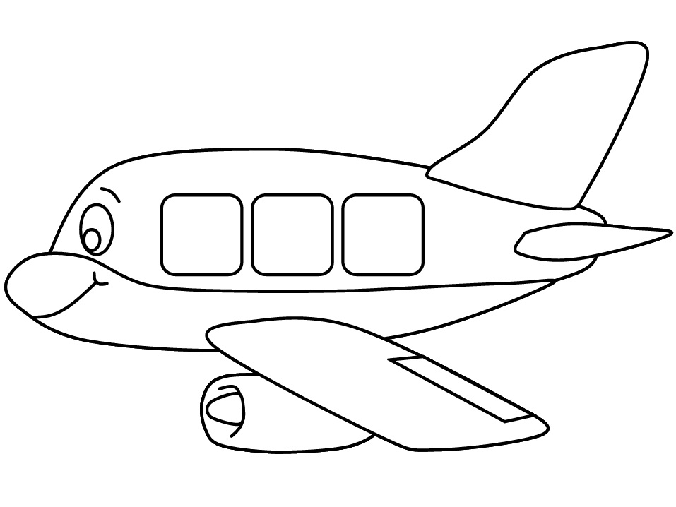 Desenho Avião Simples para Colorir