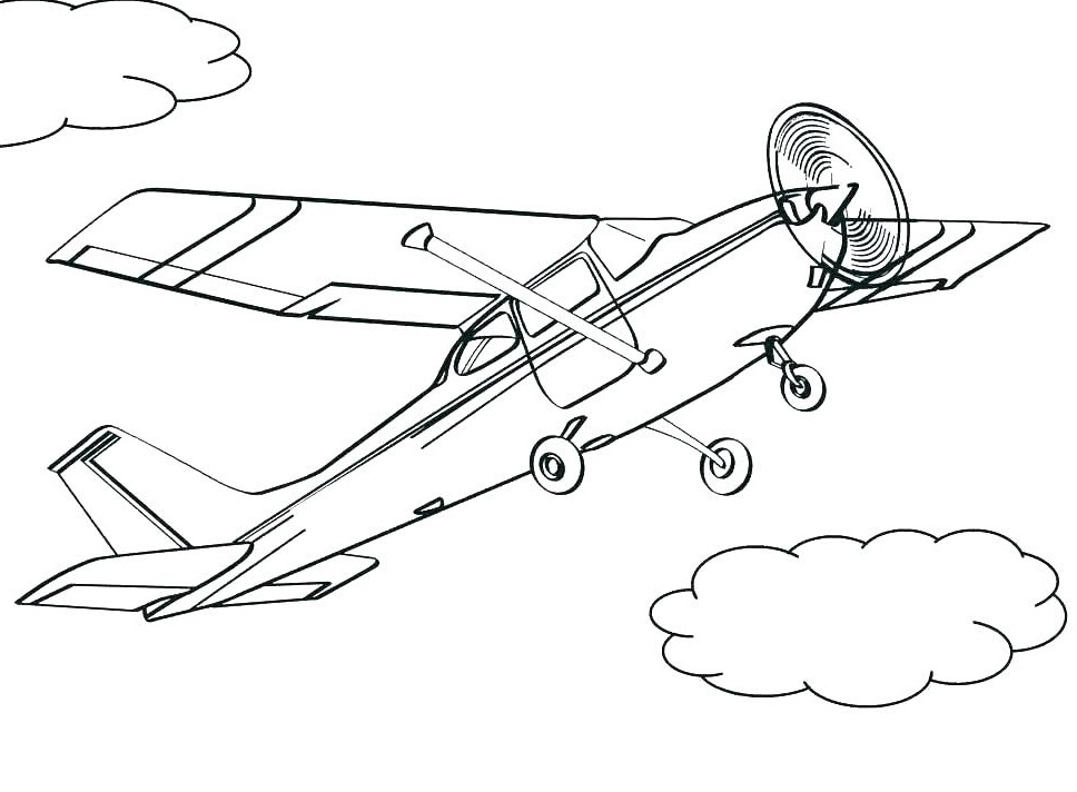 Desenho de Avião Monomotor para Colorir