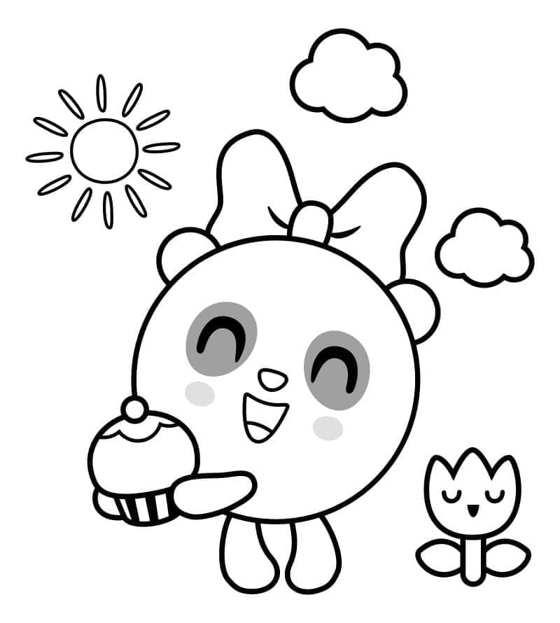 Desenho de Baby Riki para Pintar com Lápis de Cor