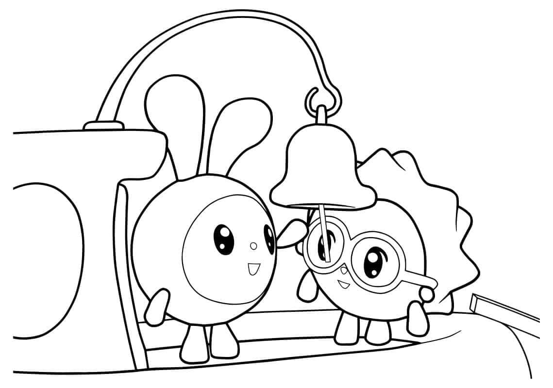 Desenho de Chichi e Krashy de Baby Riki para Colorir