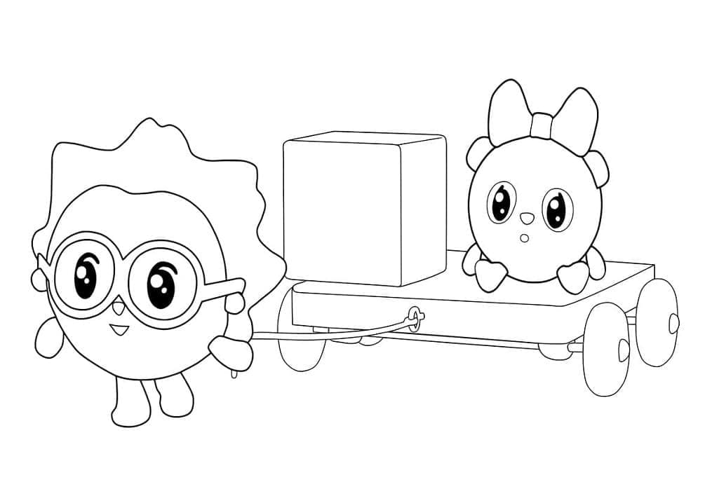 Desenho de Chichi e Pandy Baby Riki para Colorir