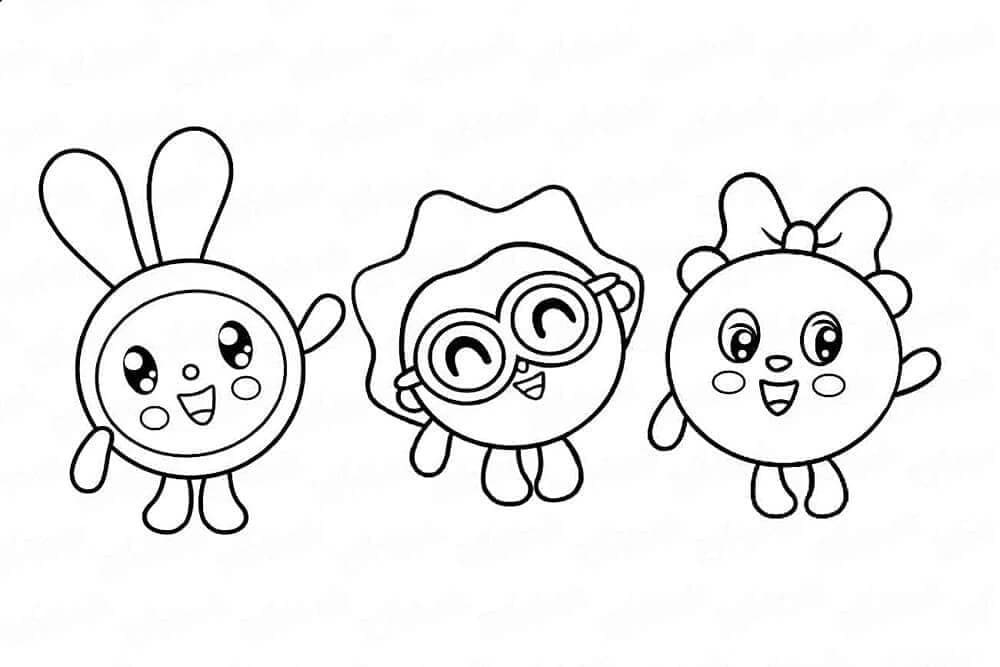 Desenho de Krashy Chichi e Pandy para Colorir