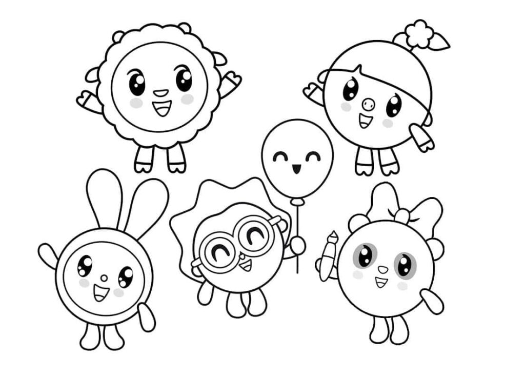 Desenho de Personagens de Baby Riki para Colorir