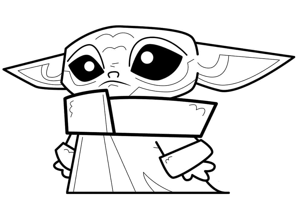 Desenhos de Baby Yoda para Colorir