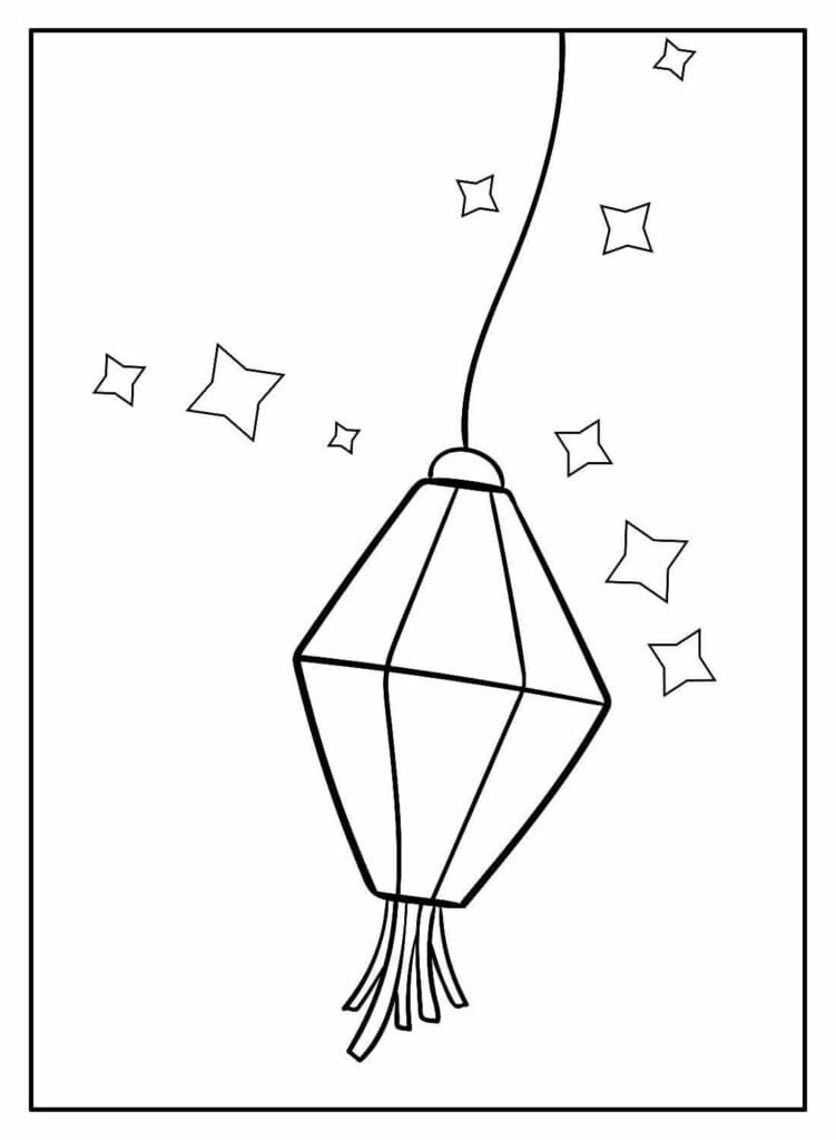 Desenho de Balão de São João para Colorir