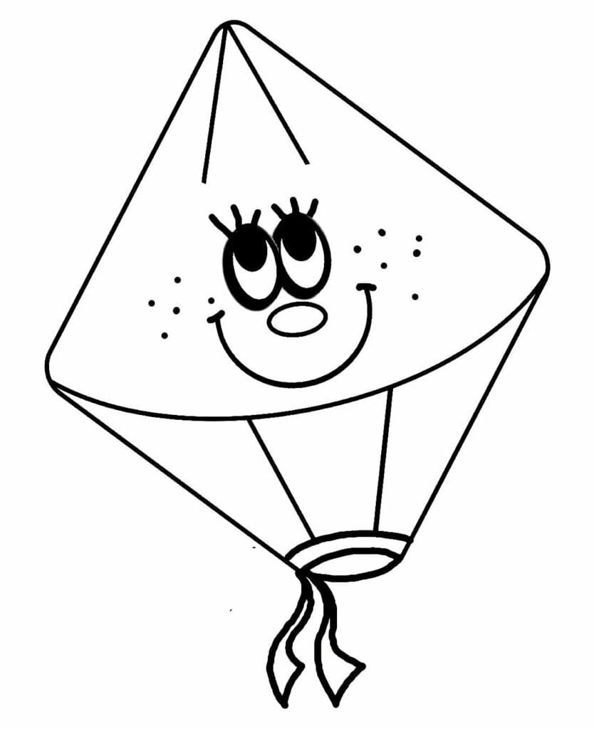 Desenho de Balão Junino de Desenho Animado para Colorir