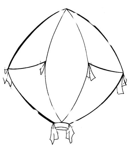 Desenho de um Balão Junino para Colorir