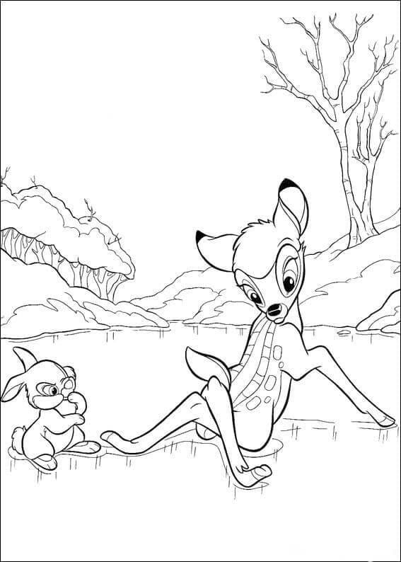 Desenho de Bambi Engraçado para Colorir
