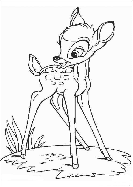 Desenho de Bambi Feliz para Colorir