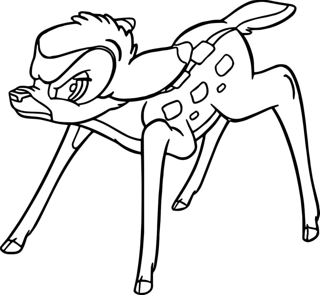 Desenho de Bambi Irritado para Colorir