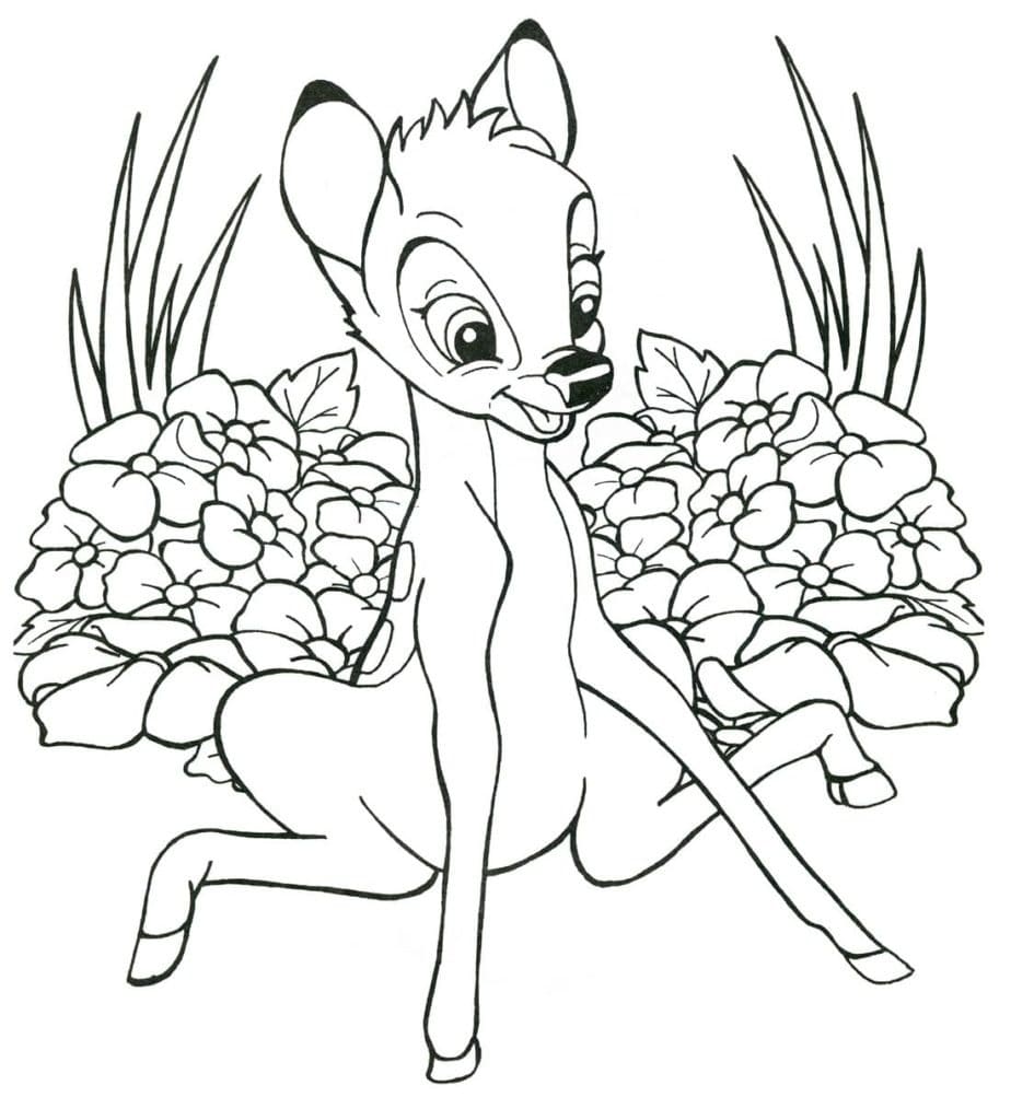 Desenho de Bambi Muito Fofo para Colorir