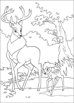 Desenho de Bambi Triste para Colorir