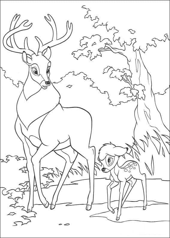 Desenho de Bambi Triste para Colorir