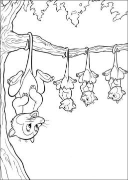 Desenho de família gambá de Bambi para Colorir